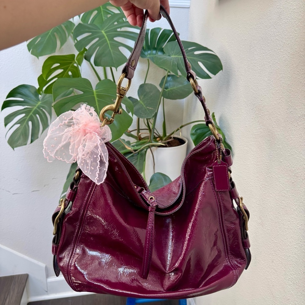 💜 Vintage Coach Zoe Wildberry Purple Slouchy Hobo Shoulder Bag 12776 Y2K 💜